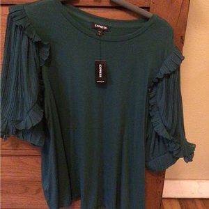 Express brand chiffon sleeve blouse in teal